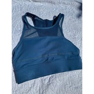 Zyia Active All Star Blue Halter Mesh One More Rep Racerback Sports Bra Size XS